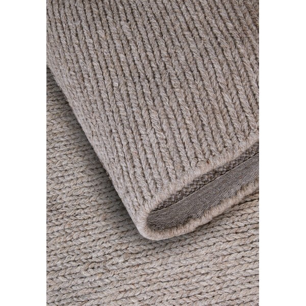 Tappeto rotondo marrone chiaro in lana tessuto a mano ø 200 cm Francois - Villeroy&Boch-image-3