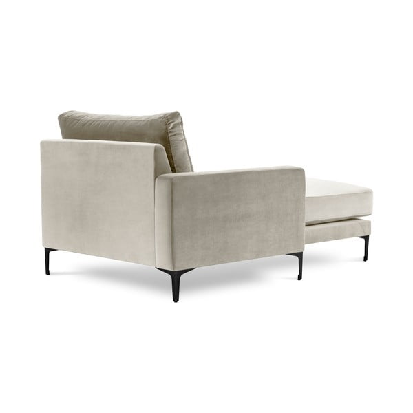 Poltrona lounge in velluto beige, angolo sinistro Harmony - Kooko Home-image-3