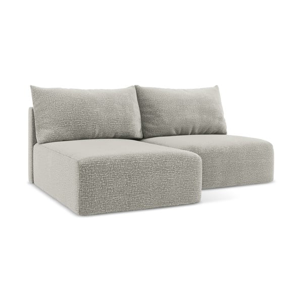 Divano angolare grigio chiaro allungabile/con contenitore (con penisola a sinistra) Kalena – Makamii-image-1