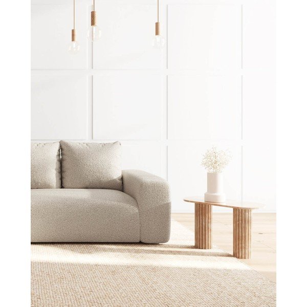 Divano angolare beige (con penisola a sinistra e chaise lounge) rivestito in bouclé Monce – Rodier-image-4