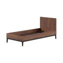 Letto singolo colore naturale scuro con effetto noce in truciolato rete non inclusa 90x200 cm Ilyas – Vipack