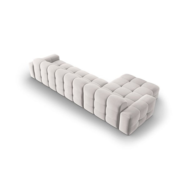 Divano angolare in velluto grigio chiaro (angolo sinistro) Kendal - Micadoni Home-image-4