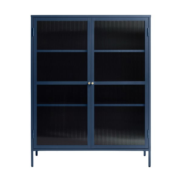 Vetrina in metallo blu Bronco, altezza 140 cm - Unique Furniture