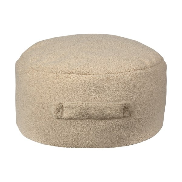 Pouf per bambini beige in tessuto bouclé Cream - Really Nice Things