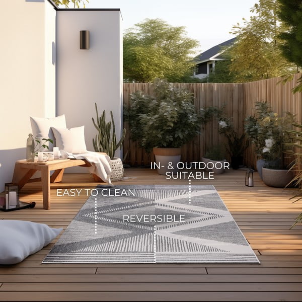 Tappeto da esterno grigio crema 80x150 cm Gemini - Elle Decoration-image-4