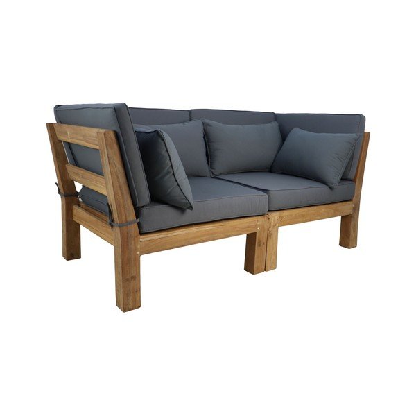 Divano da giardino grigio in legno di teak Aruba - HSM collection-image-2