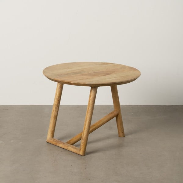 Tavolino da salotto rotondo di colore naturale in mango massiccio ø 60 cm Mao – Ixia-image-1