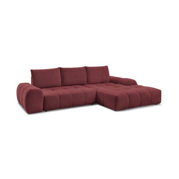 Divano angolare burgundy allungabile e con contenitore (penisola a destra/chaise lounge) con rivestimento in ciniglia Everest – Bobochic Paris-image-3