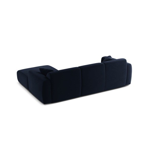 Divano angolare blu scuro (con penisola a destra/con chaise lounge) con rivestimento in velluto Molino – Micadoni -image-3