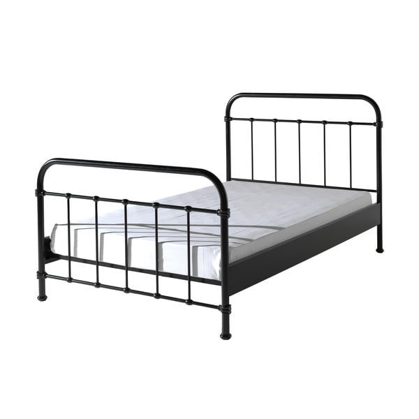 Letto per bambini in metallo nero, 120 x 200 cm New York - Vipack