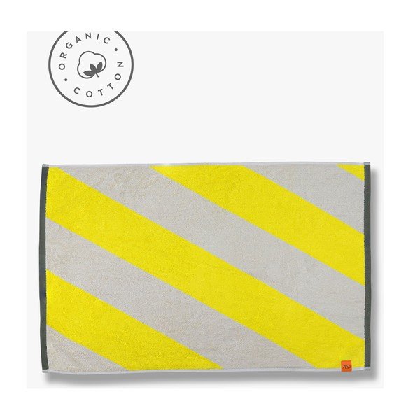Tappetino da bagno giallo in cotone organico 50x80 cm Diagonal - Mette Ditmer Denmark-image-3