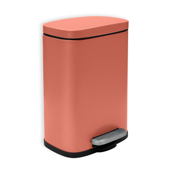 Cestino per la spazzatura color terracotta in acciaio con pedale 5 l   Akira – Spirella