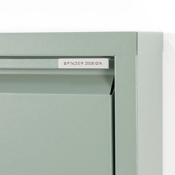 Scarpiera verde polveroso in metallo con ante ribaltabili 50x169x15 cm Billy – Spinder Design-image-4