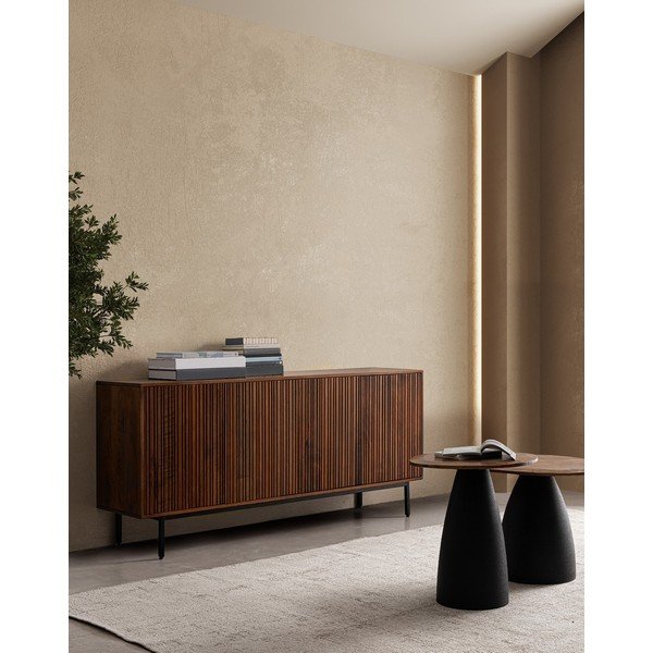 Credenza di colore naturale in mango massiccio 170x75x40 cm Tadita – Bizzotto-image-1