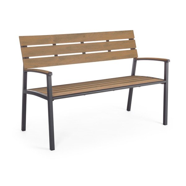 Panca da giardino di colore naturale in metallo Isak – Bizzotto-image-2
