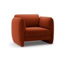 Poltrona color mattone con rivestimento in velluto Georgia – Micadoni 