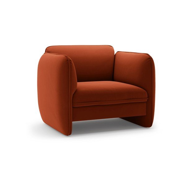 Poltrona color mattone con rivestimento in velluto Georgia – Micadoni 