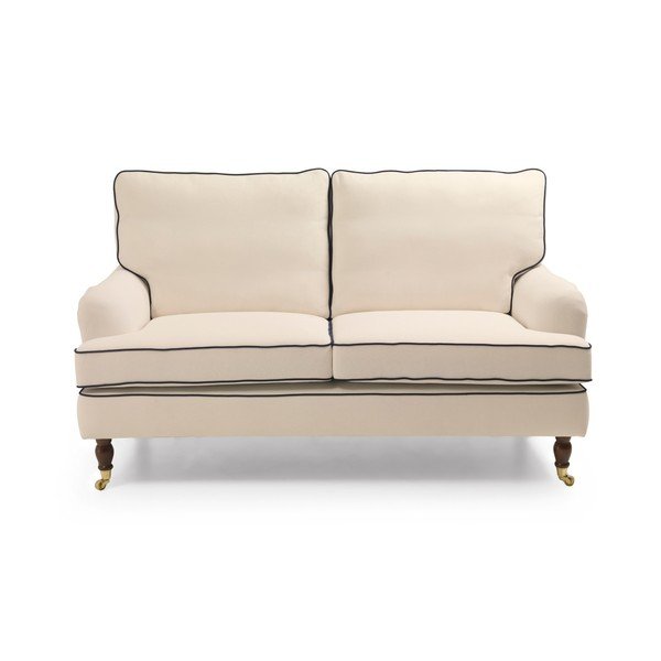 Divano crema con profili blu scuro Passion, 158 cm - Max Winzer