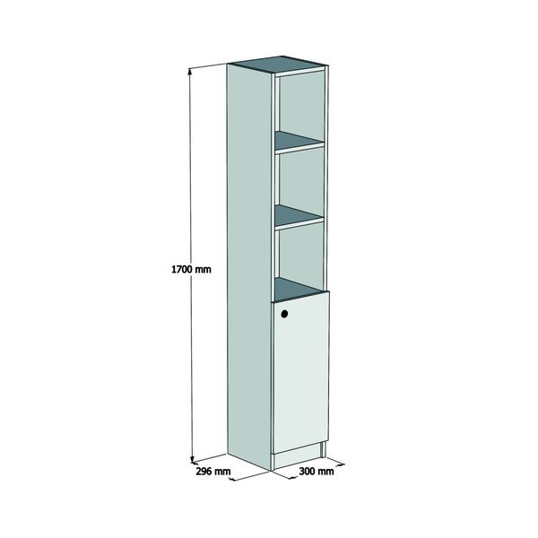 Mobile da bagno con ripiani, 30 x 170 cm Trend - Puqa Design-image-2