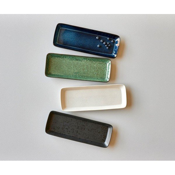 Vassoio vassoio di servizio in ceramica 14x38 cm Gastro Dark Blue/Black – Bitz-image-3