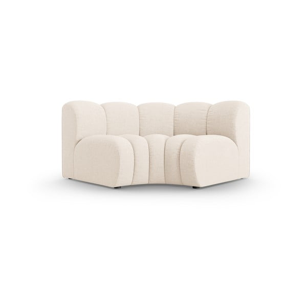 Parte divano componibile color crema con rivestimento in ciniglia e composizione variabile Lupine – Micadoni 