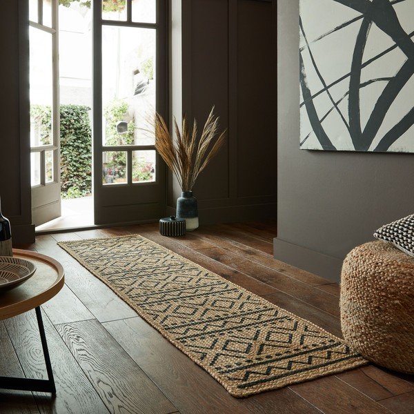 Passatoia di colore naturale in iuta reversibile 60x230 cm Luis – Flair Rugs-image-1