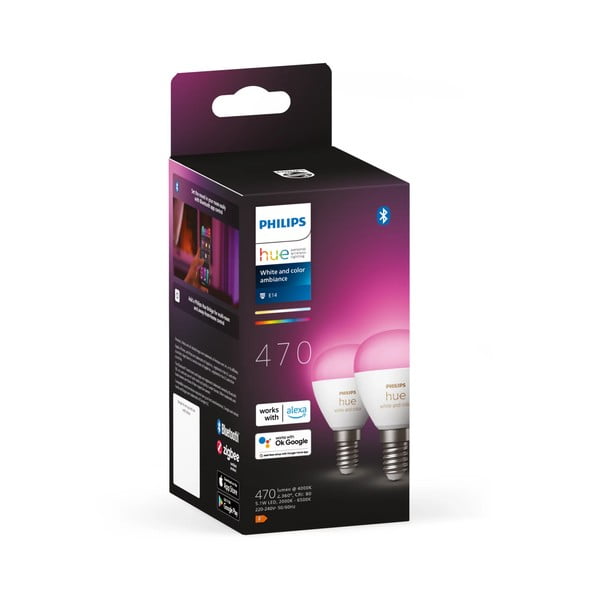Lampadine smart in set da 2 pz E14, 5 W White and color ambiance - Philips Hue-image-2