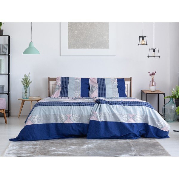 Lenzuola in crêpe blu per letto singolo 140x200 cm Top Class - B.E.S.