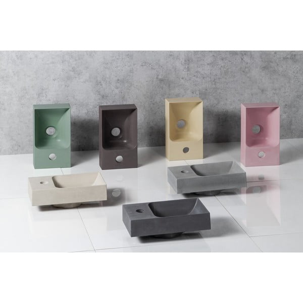 Lavabo in marrone scuro in calcestruzzo 31x17 cm Piccolino – Sapho-image-1