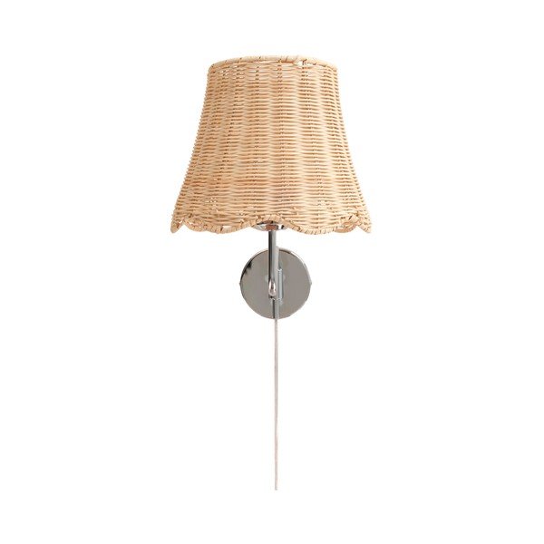 Lampada da parete argentata/di colore naturale in bambù con alimentazione a corrente Strå – Jotex-image-4