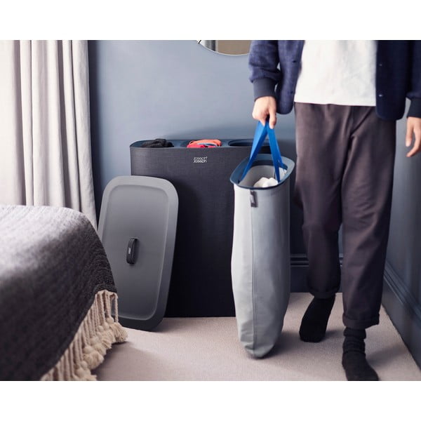 Cesta per il bucato color antracite in tessuto 3x30 l Tota Trio – Joseph Joseph-image-1
