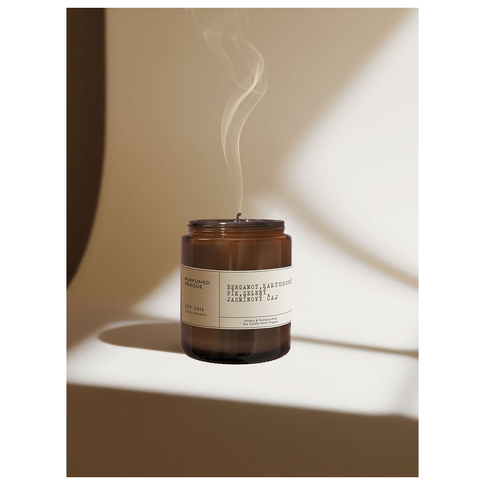 Candela in cera di soia profumata tempo di combustione 40 h #46 Bergamot, Jasmine, Opuncia – Perfumed Prague | Candele
