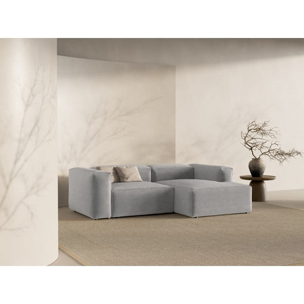 Divano angolare grigio chiaro (con penisola a destra/con chaise lounge) Bergamo – Cosmopolitan Design-image-1