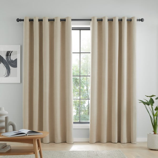 Tende oscuranti beige in set da 2 168x183 cm Wilson - Catherine Lansfield-image-1