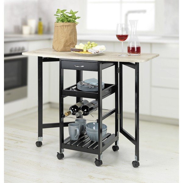 Mobile da vino in rovere con decoro bordeaux e naturale per 3 bottiglie, 97x77 cm - Maximex-image-1