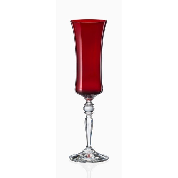 Set di 6 bicchieri da champagne rossi Extravagance, 190 ml Grace - Crystalex