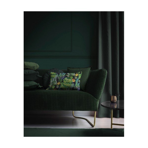 Cuscino decorativo rotondo con rivestimento in velluto Verde scuro, ⌀ 35 cm - Velvet Atelier-image-1
