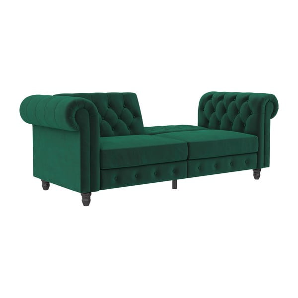 Divano in velluto verde scuro 236 cm Felix - Støraa-image-1