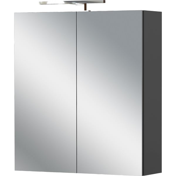 Mobile per bagno color antracite da appendere e con specchio 60x71 cm Arcena – Germania-image-2