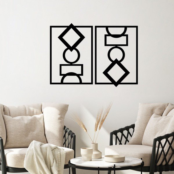 Decorazione da parete in metallo in set di 2 pezzi 42x57 cm - Wallity-image-1