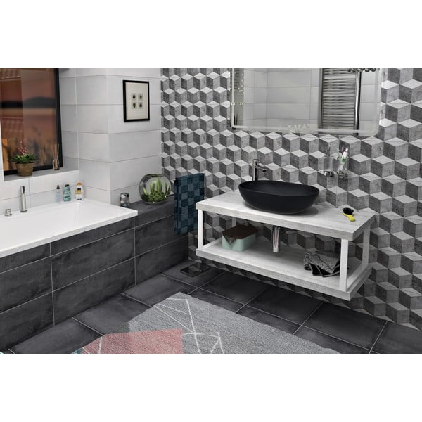 Supporto per piano bianco in acciaio 49x4 cm – Sapho-image-1