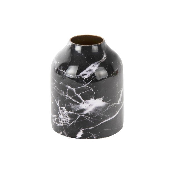 Vaso in ferro bianco e nero Marmo, altezza 10 cm - PT LIVING