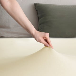 Lenzuolo con angoli color crema in jersey 240x200 cm Amber – Restilo