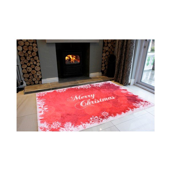Tappeto Merry Christmas bianco e rosso, 50 x 80 cm - Vitaus-image-1