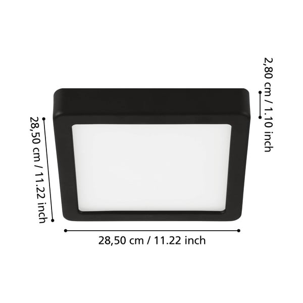 Plafoniera LED nera 28,5x28,5 cm FUEVA 5 – EGLO-image-2