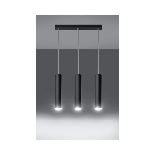 Lampadario nero in metallo Castro – Sollux-image-1