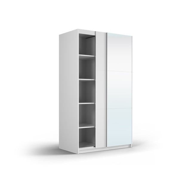 Armadio bianco con specchio e ante scorrevoli 122x215 cm Lisburn - Cosmopolitan Design-image-4
