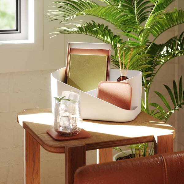 Organizer da bagno in plastica bianca per cosmetici Glam - Umbra-image-3