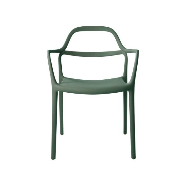 Sedie da pranzo in set verde scuro in plastica con braccioli/impilabili 2 pz Karlaby – Jotex-image-3
