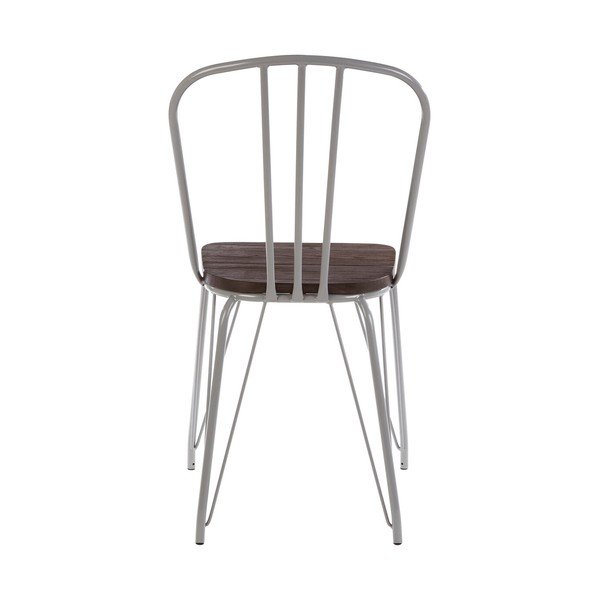 Sedia da pranzo grigia/colore naturale scuro in olmo massiccio District – Premier Housewares-image-4